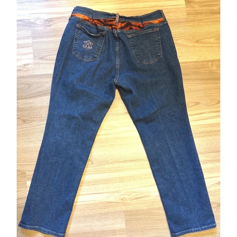Auburn Tigers NCAA Women's Denim Jeans Size 18S Blue Straight Leg Embroidered